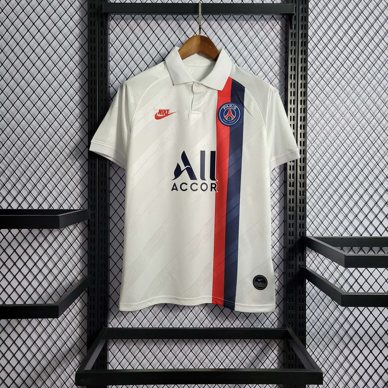 Camisa Paris Saint-Germain Third 19/20 Retrô Torcedor Nike Masculina - Branco + Vermelho Masculina