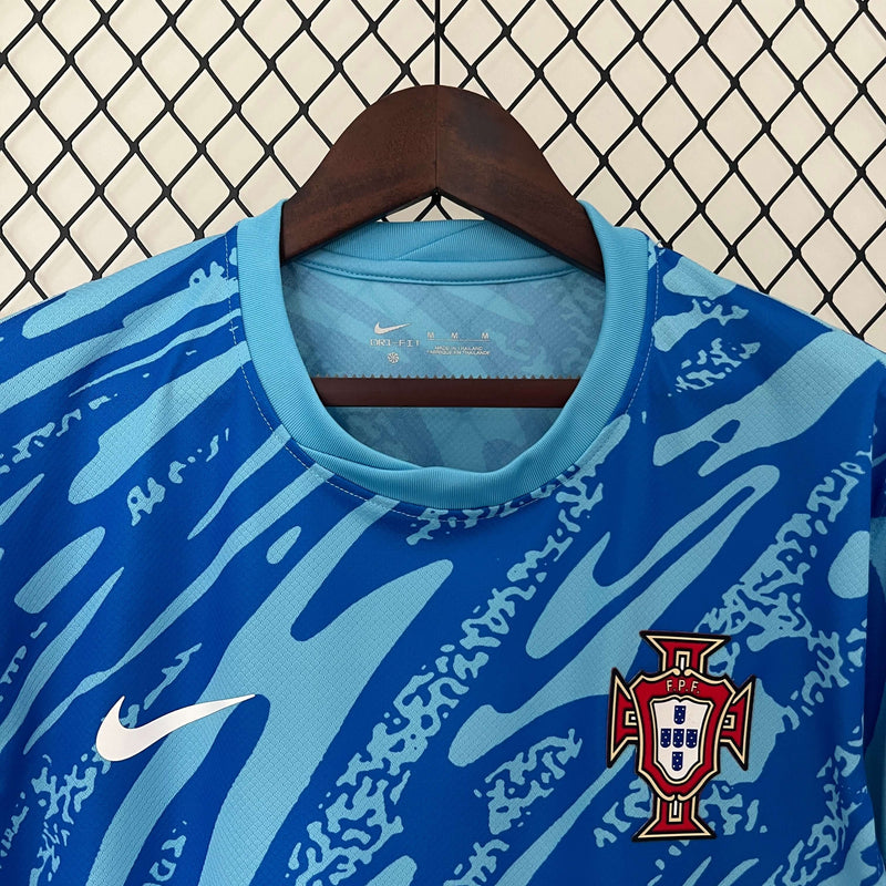 Camisa Da Seleção de Portugal 2024 Goleiro Blue Masculina