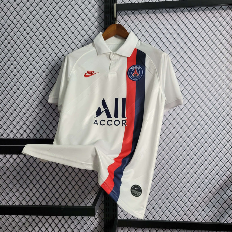 Camisa Paris Saint-Germain Third 19/20 Retrô Torcedor Nike Masculina - Branco + Vermelho Masculina