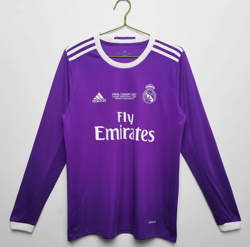 Camisa Manga Longa Retrô Real Madrid 16/17 away Masculina