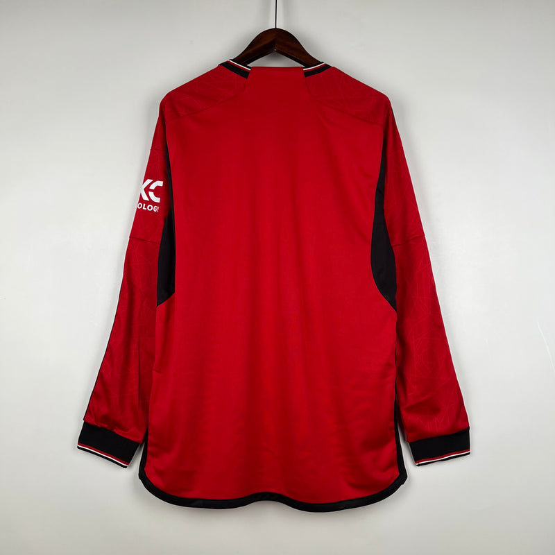 Camisa Manga Longa Manchester United 23/24 Home Masculina