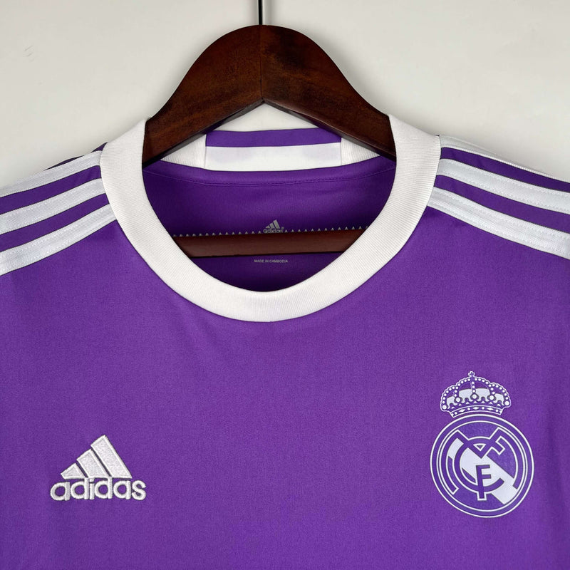 Camisa Manga Longa Retrô Real Madrid 16/17 away Masculina