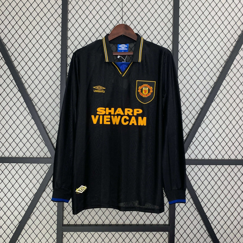 Camisa Manga Longa Retrô Manchester United 1993/94 Away Masculina