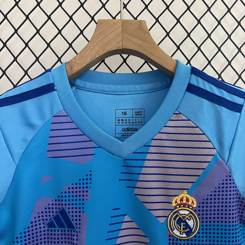 Kit Kids Real Madrid Goleiro 24/25 Blue