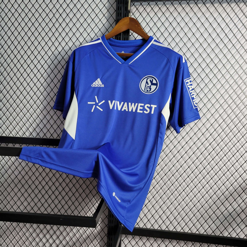 Camisa Schalke 04 Home 22/23 Torcedor Umbro Masculina - Azul Royal