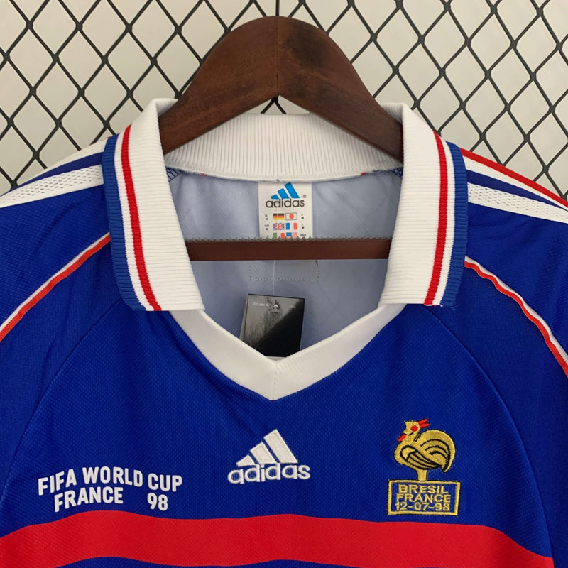 Camisa Manga Longa Retrô França 1998 Home Masculina