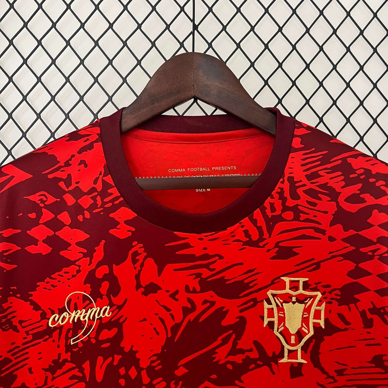 Camisa de Portugal Treino 2024 Wear Red Masculina