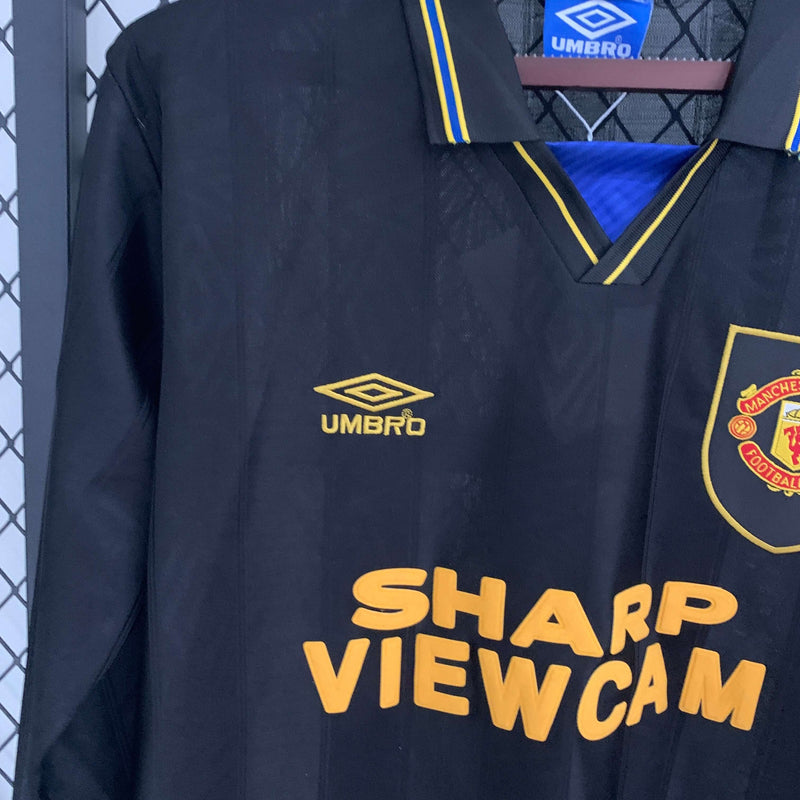 Camisa Manga Longa Retrô Manchester United 1993/94 Away Masculina