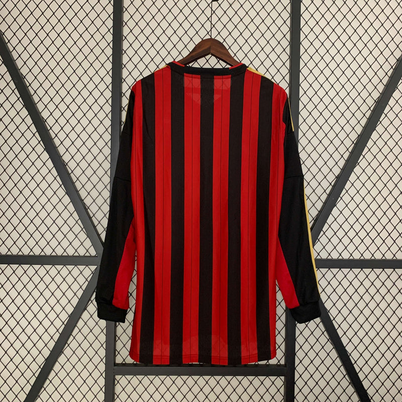 Camisa Manga Longa Retrô 13/14 AC Milan Home Masculina