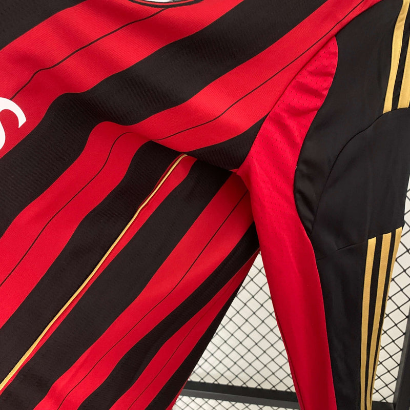 Camisa Manga Longa Retrô 13/14 AC Milan Home Masculina