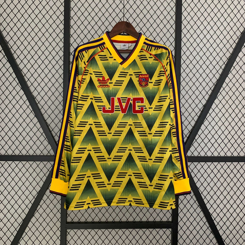 Camisa Manga Longa Retrô Arsenal 1991 Away Masculina