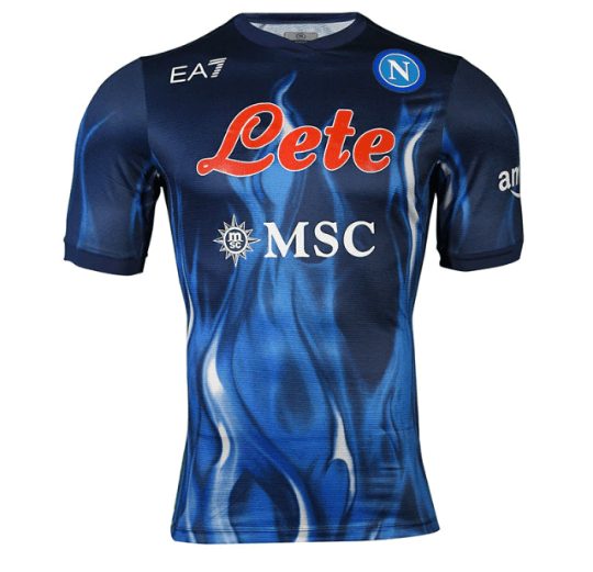 Camisa Napoli Flames Kit 22/23 Torcedor EA7 Masculina - Azul